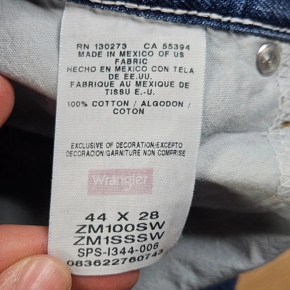 Wrangler Authentics Jeans Mens 44x28 Blue Regular Fit Denim ZM100SW Workwear NEW